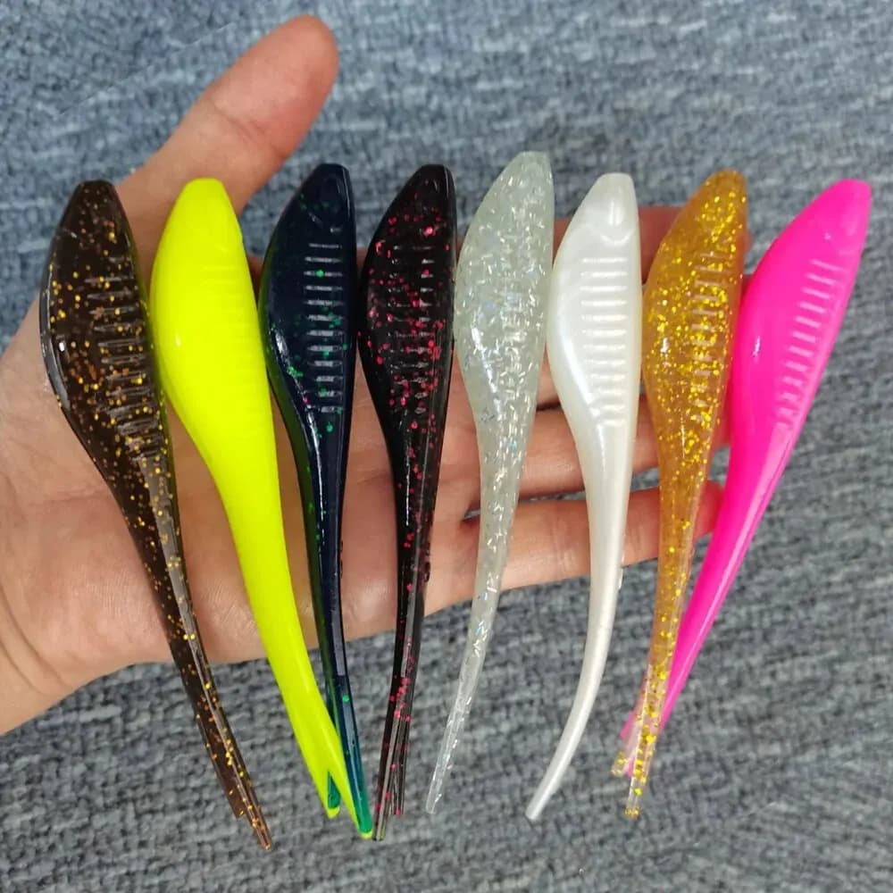 Richiamo galleggiante in plastica morbida per saltare in plastica morbida 5 pz/lotto 12 cm 10 gm TPR Drop Shotting Esca morbida Richiamo di pesca Pesca Drop Shot
