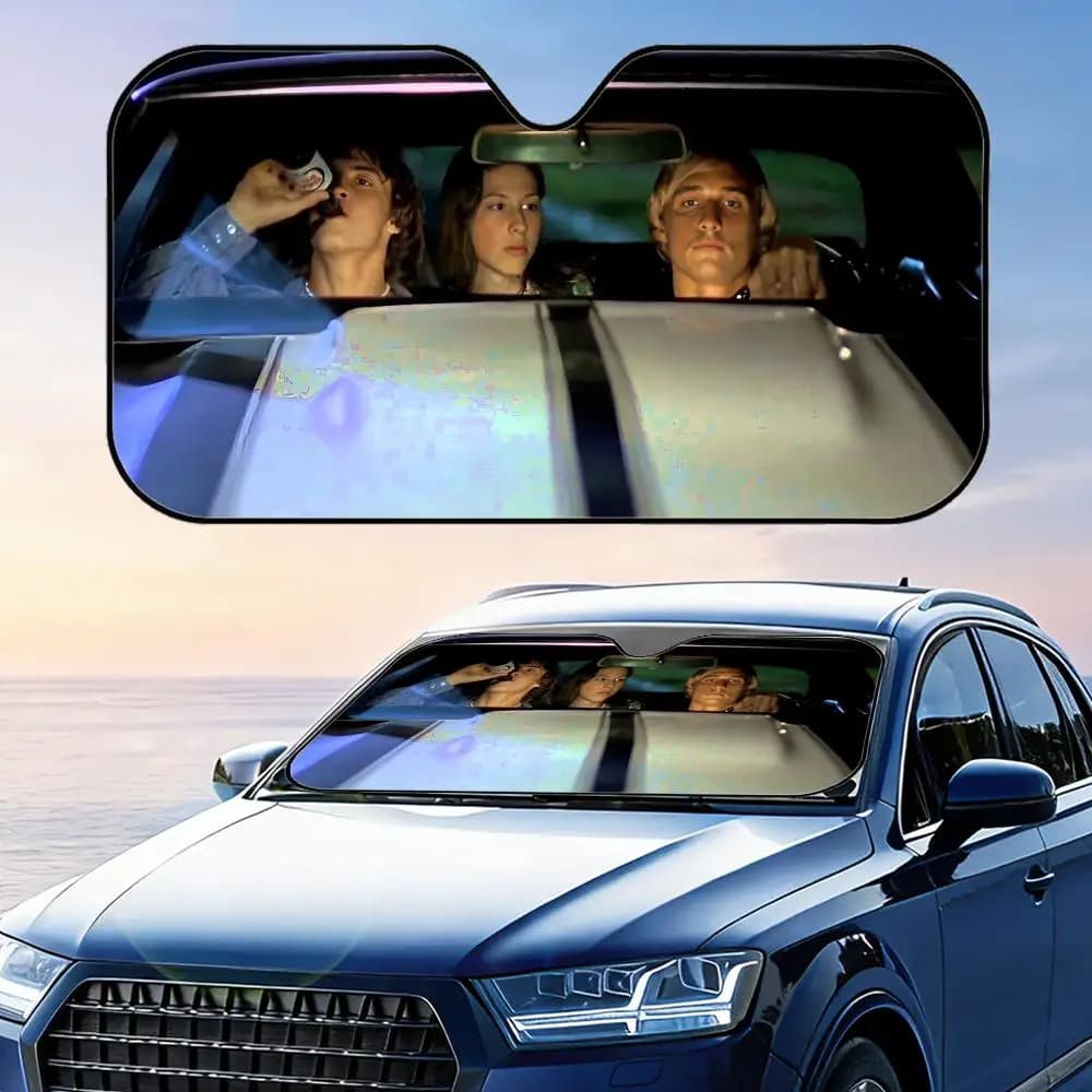 Parasole Pieghevole D-Dazed and Confused per Parabrezza Auto, Protezione UV, Isolamento Termico Riflettente, Copertura Riutilizzabile