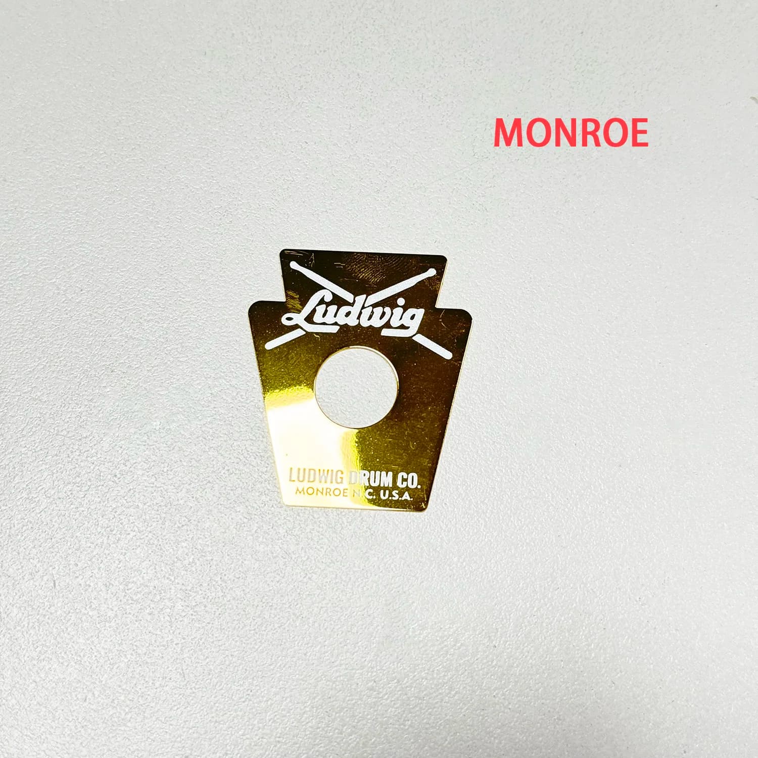 Ludwig Keystone Monroe rullante distintivo anni '80 anni '90 senza occhiello logo piastra emblema parte vintage