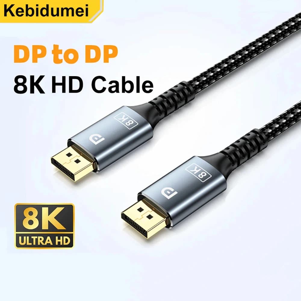 Cavo Displayport con porta display 8K DP 1.4 8K@60Hz 4K@144Hz 2K@165Hz Cavo audio video HDR 32,4 Gbps per PC TV Proiettore