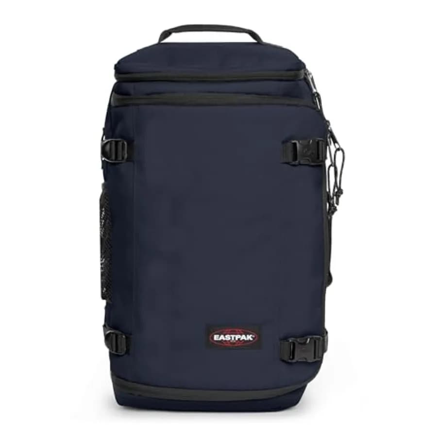 Borsa da viaggio convertibile Carry Pack, in nylon resistente, nera, 30L, formato cabina con tasca per laptop e porta borraccia.