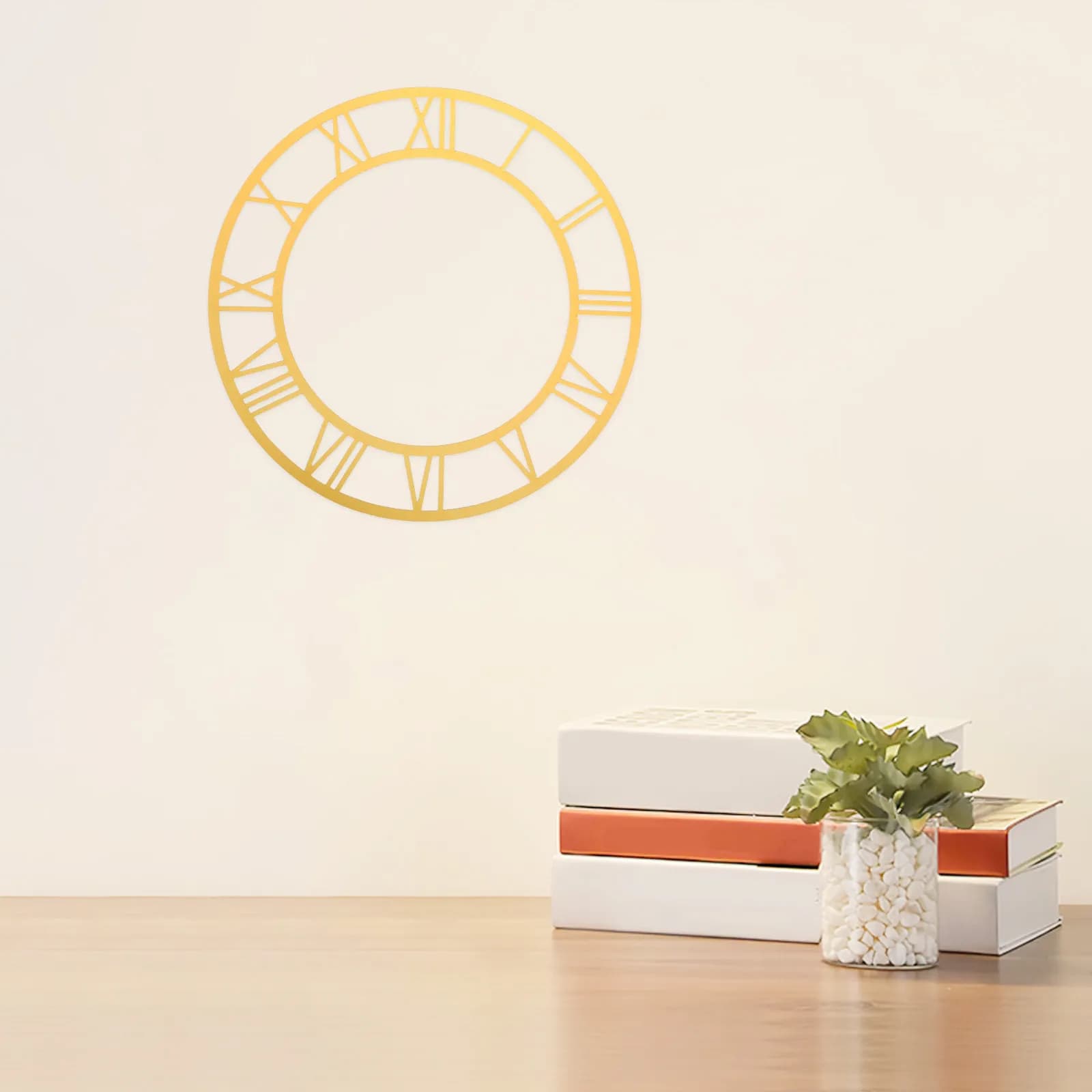 2 Pezzi Adesivi Orologio da Parete a Specchio in Acrilico, Numeri Romani Rotondi, Decorazione Fai-da-Te per Ingresso e Soggiorno