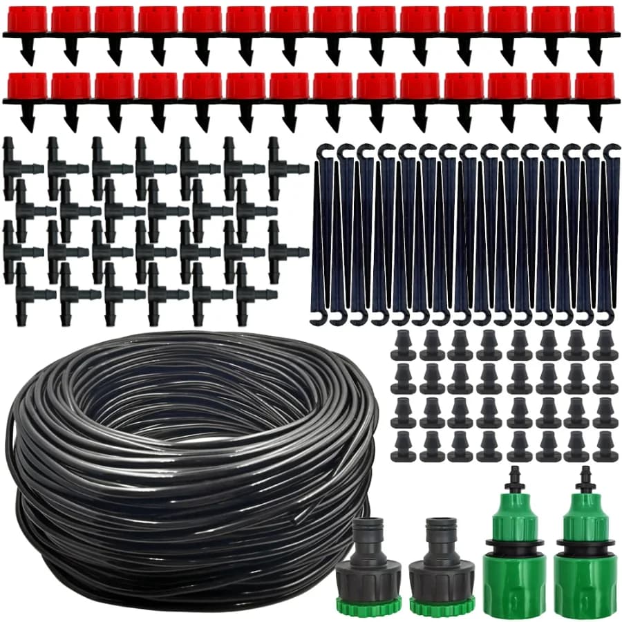 Sistema di Microirrigazione Portatile 20M con Irrigazione Automatica e Gocciolatori Regolabili, Kit di Nebulizzazione per Giardino