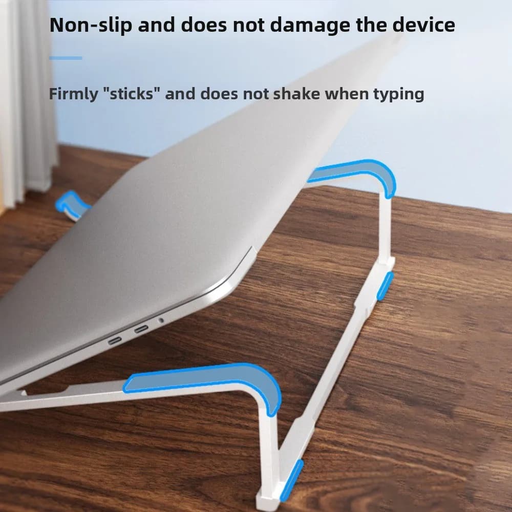 Supporto pieghevole per laptop pieghevole Supporto per laptop antiscivolo di sollevamento Supporto per staffa di raffreddamento per laptop portatile in lega di alluminio