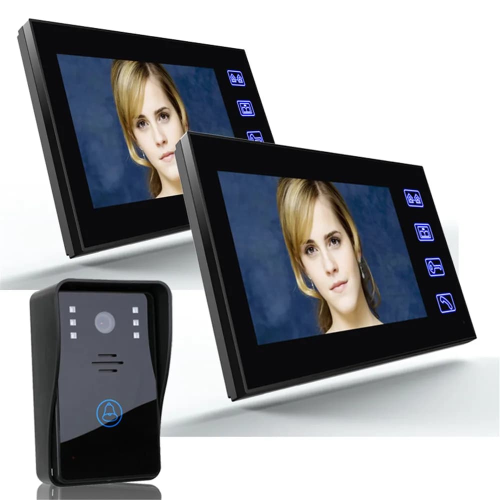 7" Video Door Phone Intercom Doorbell with 1pcs 1000TVL Outdoor Security CCTV Camera 2pcs Indoor Monitor Home Security