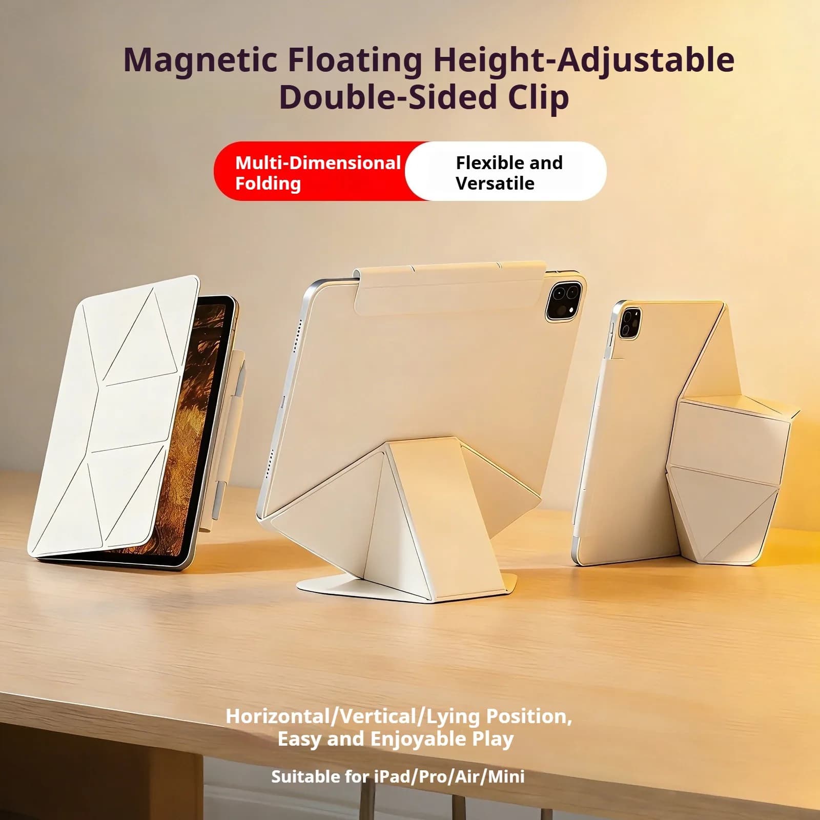 Custodia Magnetica ZOYU per iPad Air 4/5/7/8a Gen, per iPad 10/11a/Pro 11 12.9 13 M2 M3 mini 6/7a, Cover Origami Multi-Angolo 20+ Posizioni