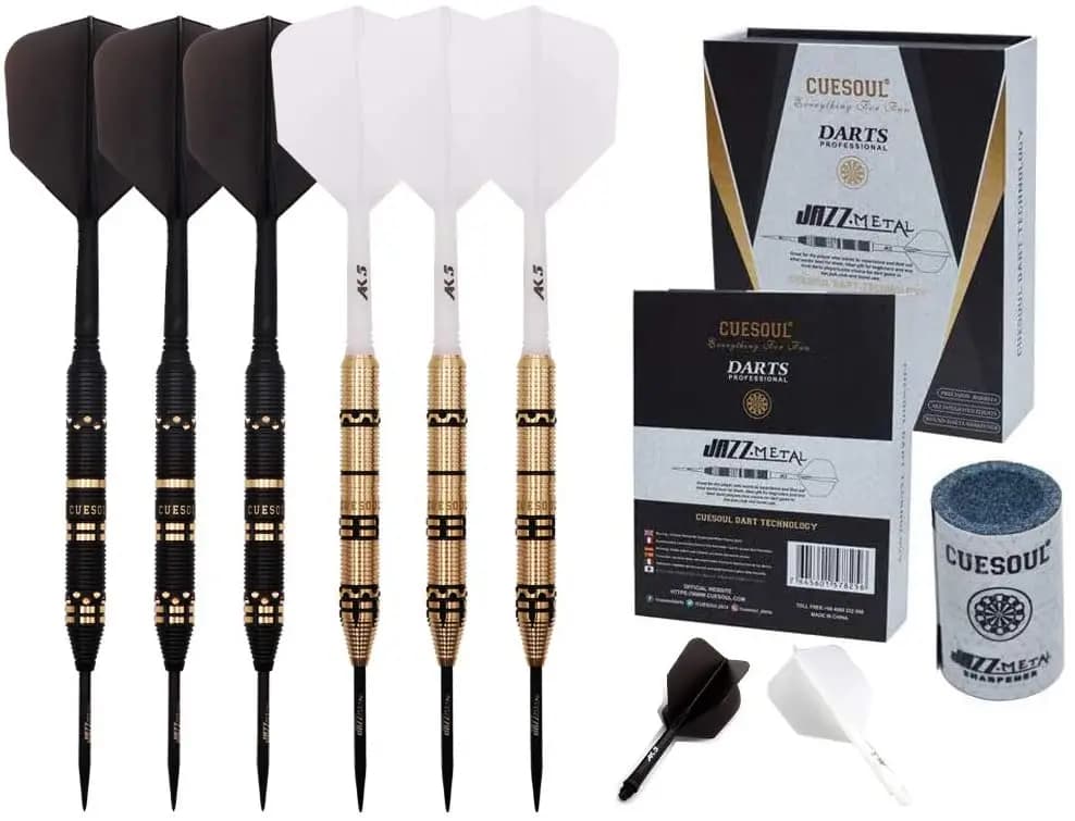 CUESOUL Jazz-Metal 21g/24g/26g freccette con punta in acciaio con voli per freccette integrati AK5