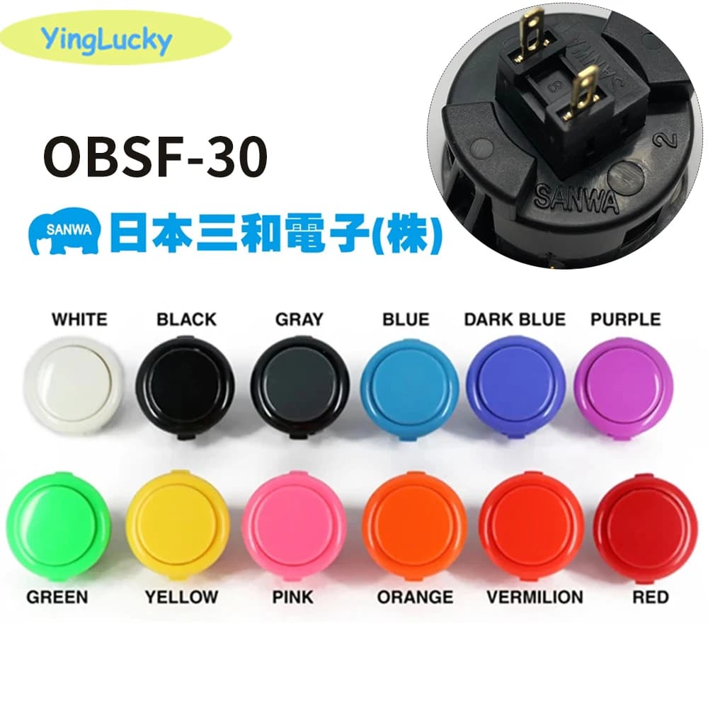 1 pcs Original Sanwa OBSF 30mm 24mm SANWA button Arcade button for Joystick PC Raspberry Pi Nintendo spare button