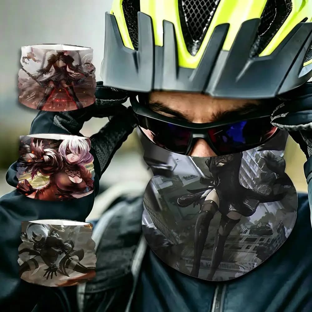 Game N-Nie YoRHa Outdoor Sports Neck Scarf Windproof Face Cover Multiscene Use for Riding Hiking Skiing