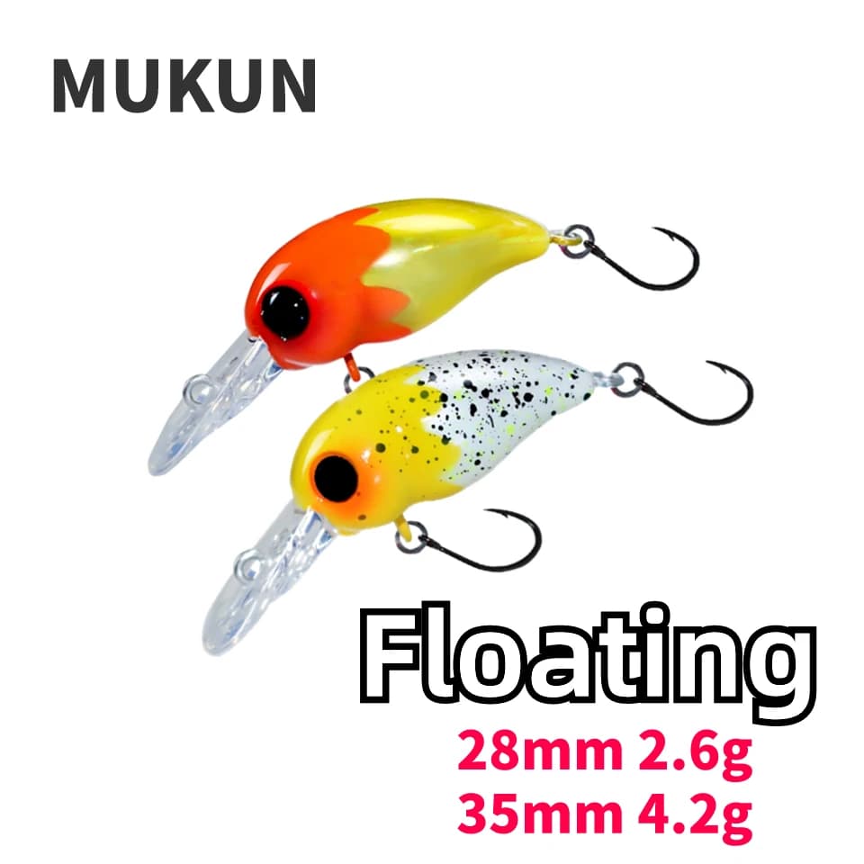 MUKUN mini trota ultraleggera spinning esche da pesca Micro Wobbler Crankbait 28mm 2.6g 35mm 4.2g esche artificiali d'acqua dolce