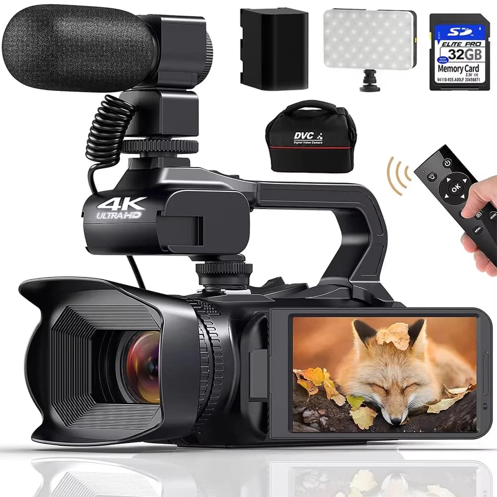 Videocamere professionali 4K per fotografia Videocamere con zoom digitale Ultra HD 18X da 64 MP Registratore Vlog per streaming live YouTube