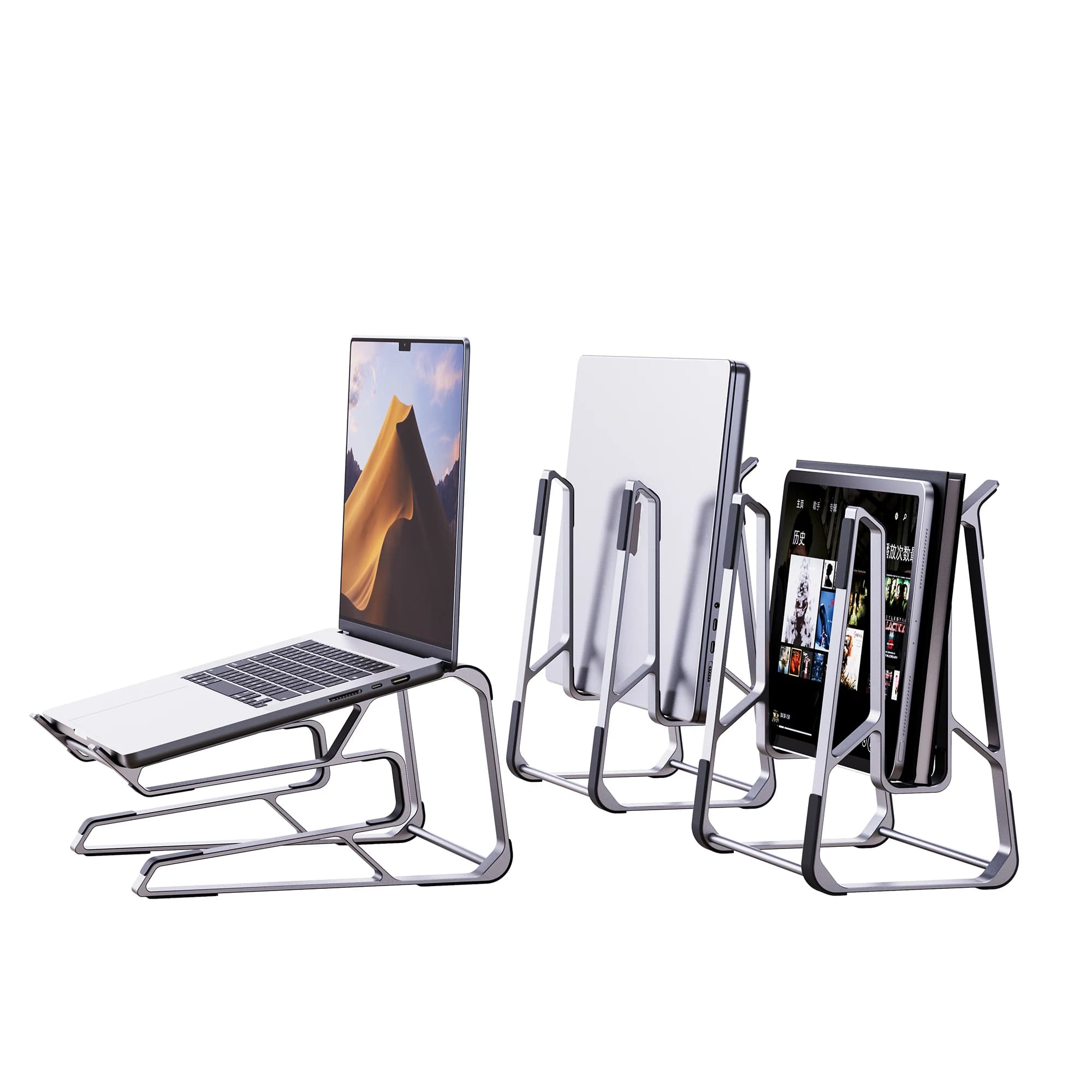 Supporto per Laptop portatile in alluminio supporto per Notebook Base di supporto supporto di raffreddamento per MacBook Air Keyboard book Storage supporto verticale