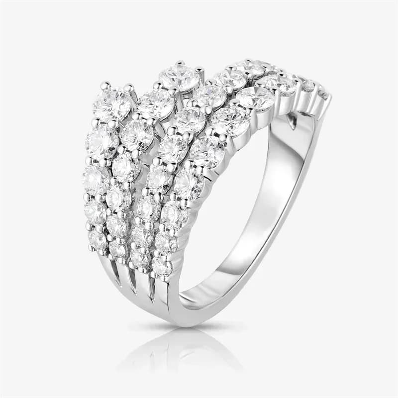 2025 Simple and elegant lines Rings with cubic zircons Women's Silver Color Charm Wedding Accessories Modern jewelry for party New