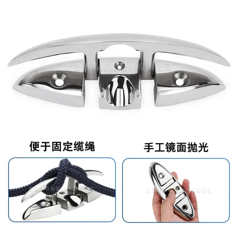Tirao Bolt, Yacht Hardware Accessories Marine Speedboat with Screw 316 Stainless Steel Croissant Concealed Mooring Post