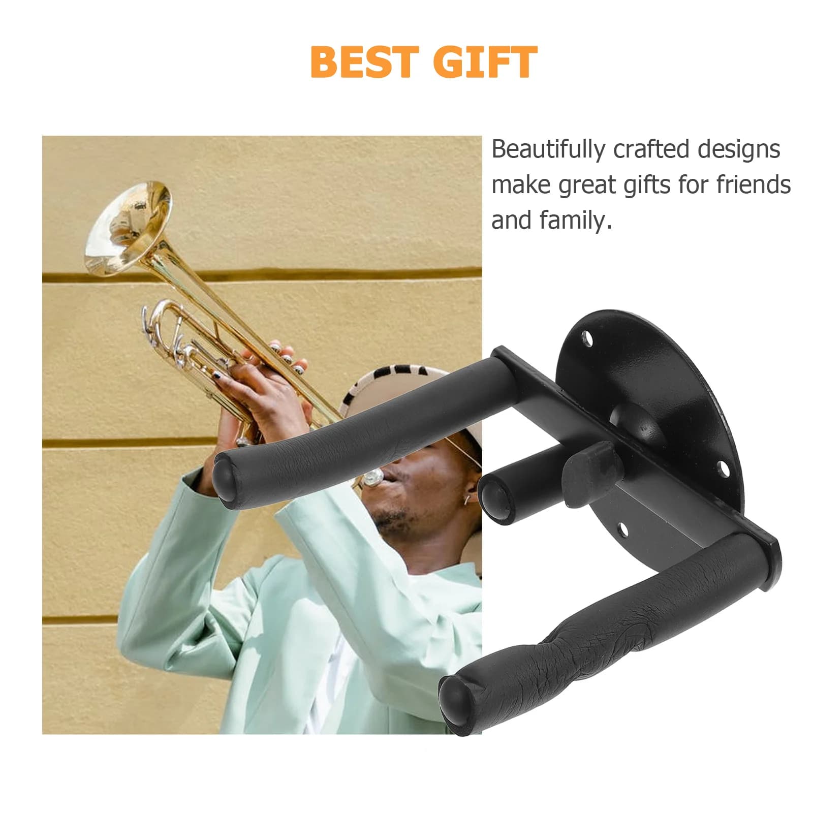1 set espositore per montaggio a parete con gancio per tromba premium per riporre tromba, robusto e antiruggine, parete per strumenti creativi