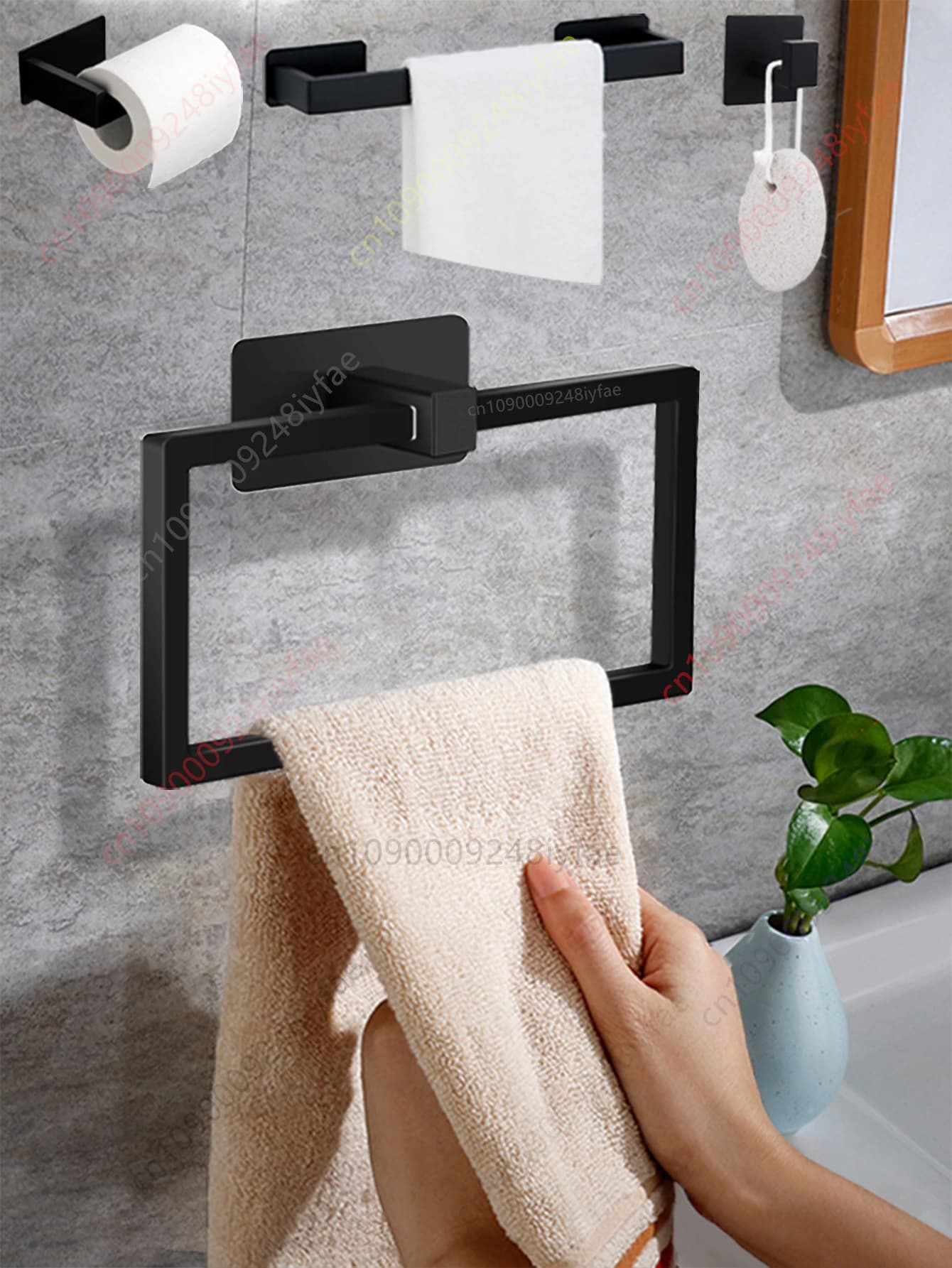 1-5 pezzi portasciugamani da bagno portasciugamani da bagno porta carta igienica Dispenser ganci da parete ganci per chiavi accappatoio Set di accessori Hardware