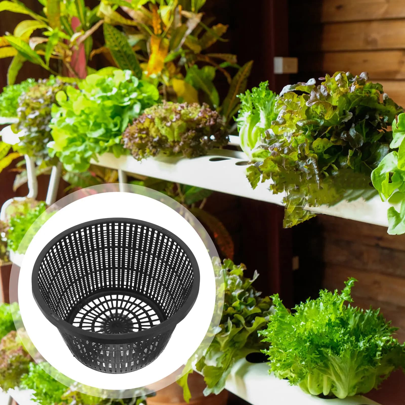 4pcs Hydroponic Net Pots 5 Inch Mesh Plant Containers For Water Culture Flood System Large Capacity Root Vegetable Growing