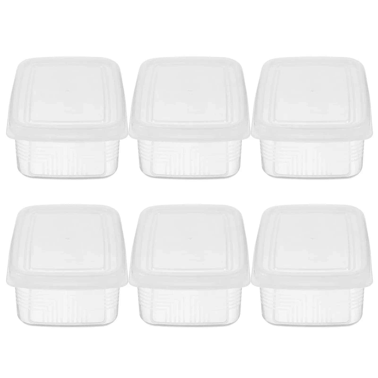 Set di 6 Contenitori per Alimenti in PP per Frigorifero, Organizzatori Impilabili per Carne, Frutta, Impasti, Verdure e Conservazione di Cibi Freschi