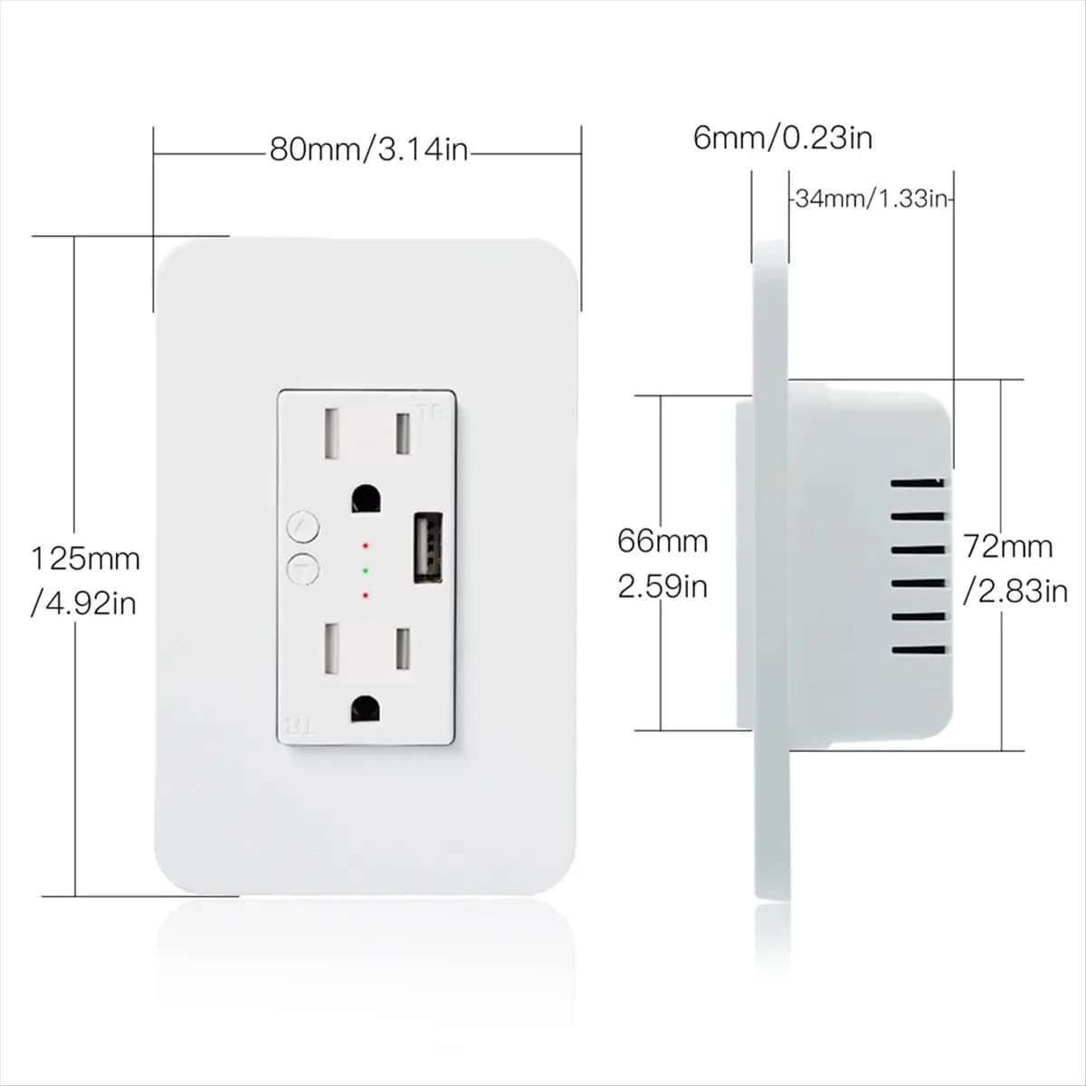 Presa a Muro Intelligente WiFi B21B con Porta USB, Controllo Remoto tramite App Tuya, Compatibile con Alexa e Google Home