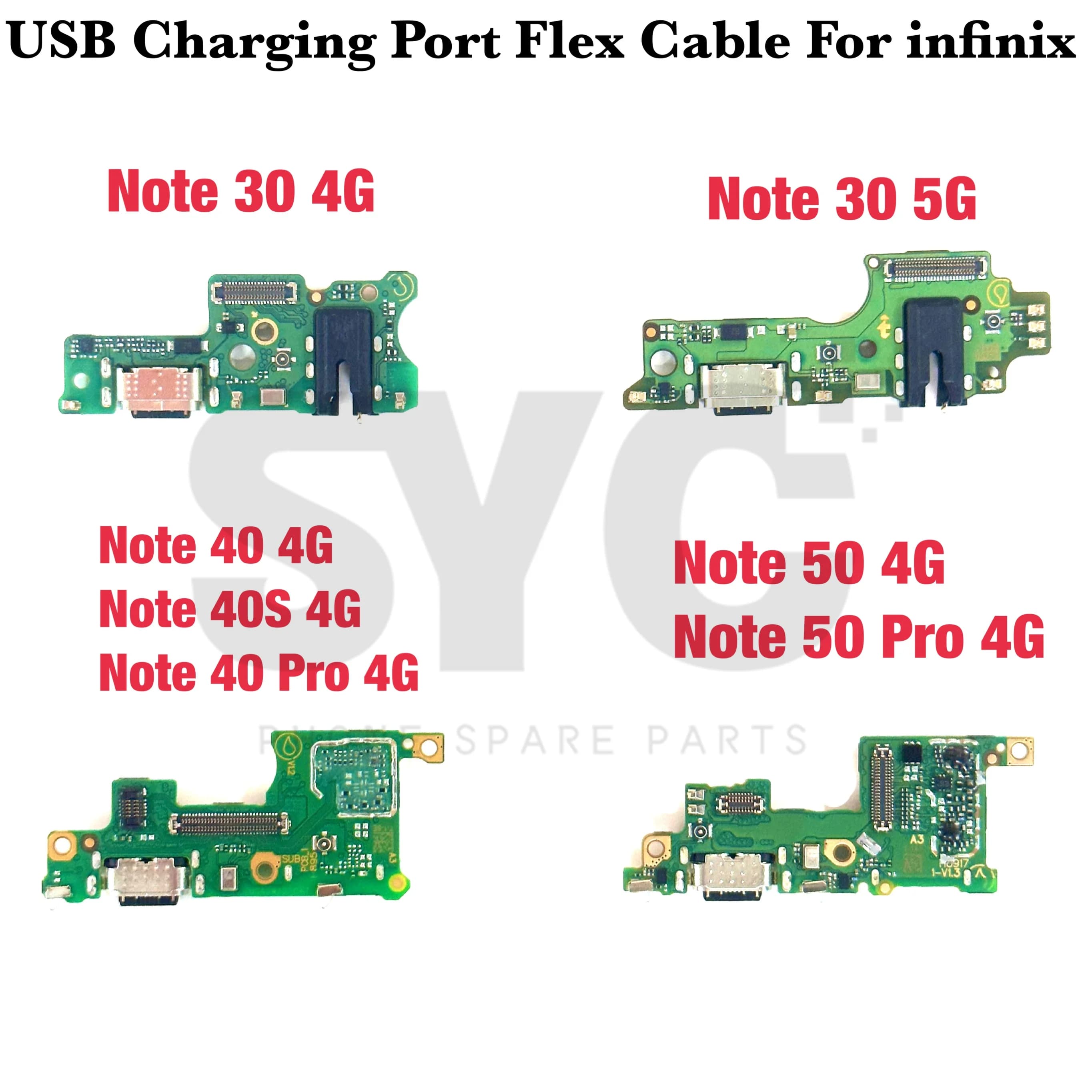 SYC OEM Fast Refill Connector Flexible Cable for Infinix Note 30 4G 40S Pro 50 Pro 5G