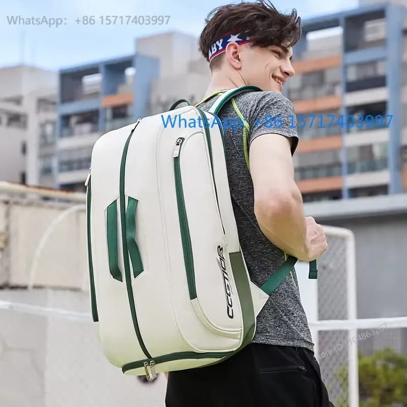 waterproof leather tennis racket bag sports backpack with shoe box