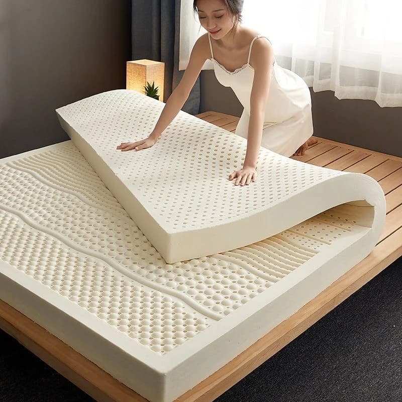 100% natural latex mattress with cover imported natural pure rubber mattress 1.8m bed 2.0m thickened home dormitory cushion mats