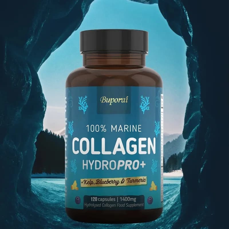 Hydrolyzed Collagen 1400 mg: promotes collagen production, improves immune function and increases energy, helps maintain skin health