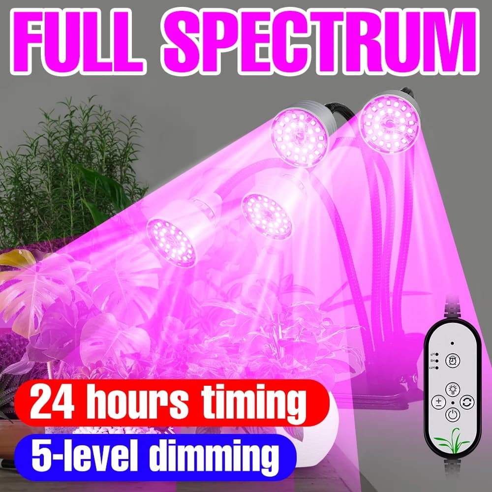 Luci LED per Coltivazione Indoor a Spettro Completo 5V, Lampada USB Dimmerabile per Serre, Fioriere e Semenzai