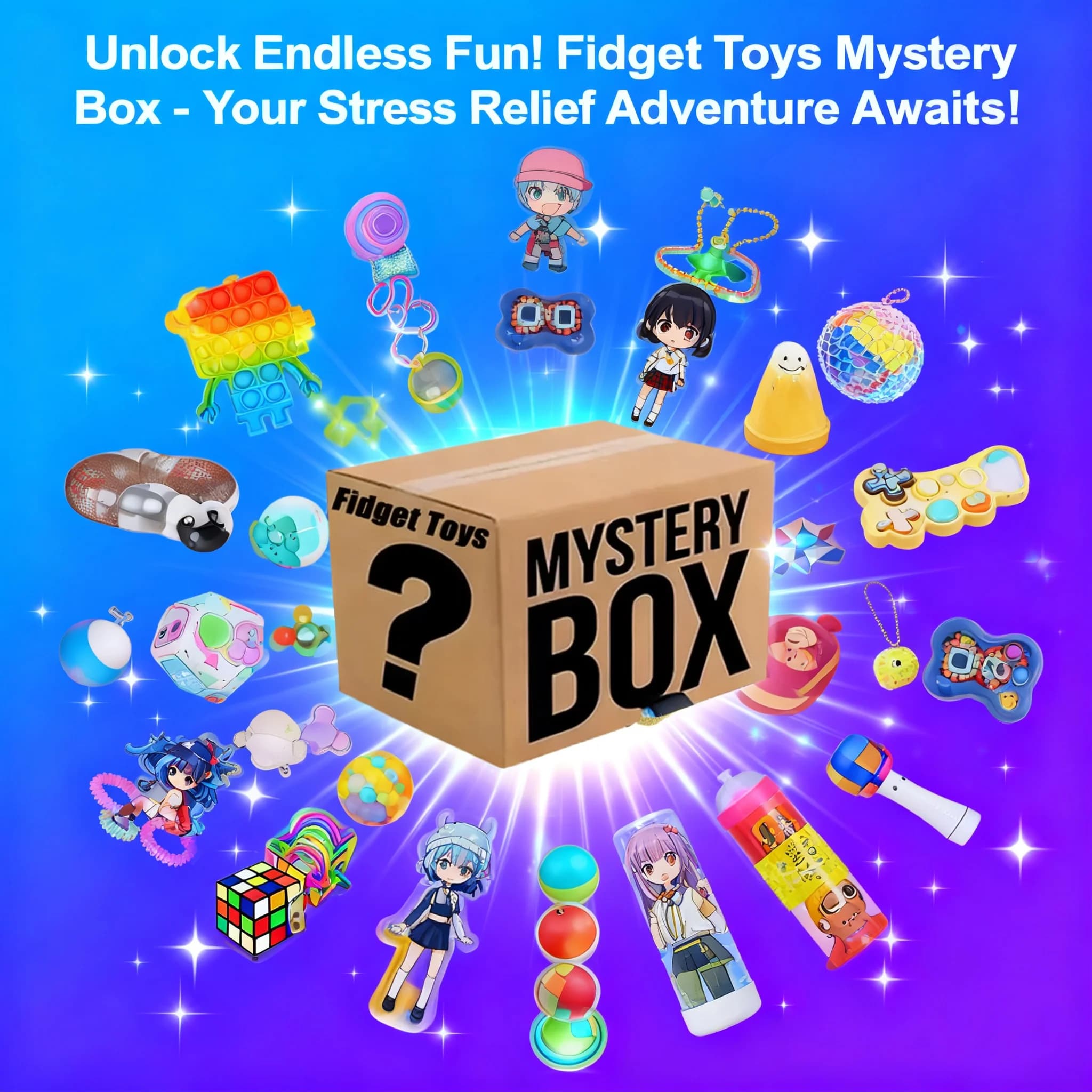 Mystery Fidget Toys Bag for Kids ADHD Gifts Stress Reliver Sensory Squishy Spinner Set Cheap Random Pack Autism