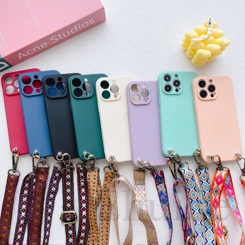 Custodia con cinturino classico per Xiaomi POCO F6 X6 Neo M6 X5 Pro X3 NFC F5 Mi 14T 12T 13T 11T Tracolla con cordino in silicone