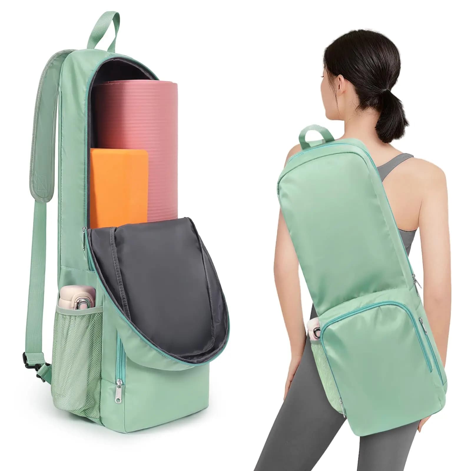 Yoga Mat Bag Gym Bag Yoga Gear Storage Carrier Fitness Storage Tote Waterproof Large Capacity Compartment for Pilates Yoga Bags