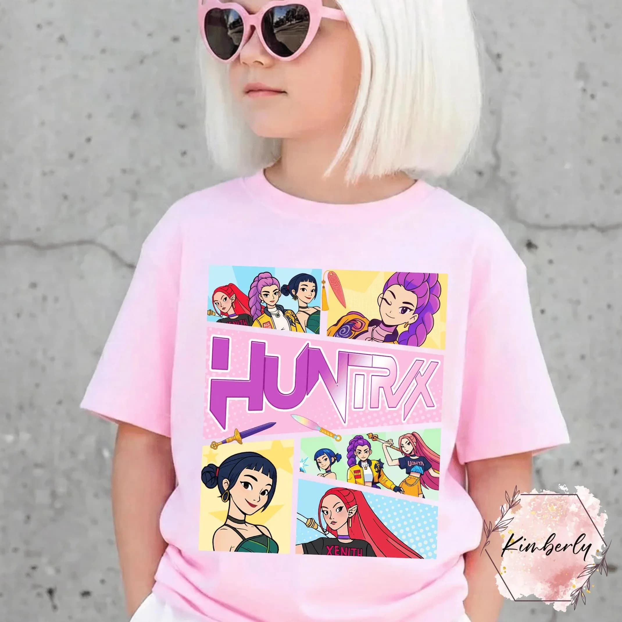 Maglietta Huntri x Mira Rumi Zoey per fan, T-shirt K-pop Demon Hunters, Regalo per i fan di Huntri x, Maglietta K-pop