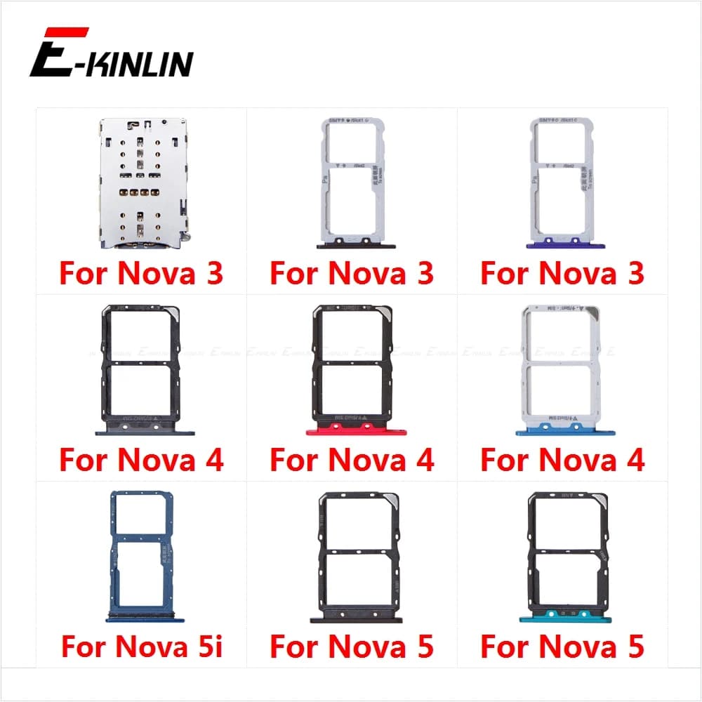 Adattatore per lettore slot presa vassoio scheda SIM per HuaWei Nova 5i 5 4 3 parti di ricambio contenitore connettore supporto scheda Micro SD