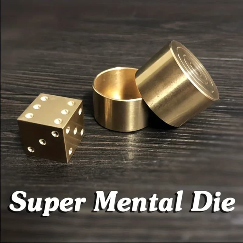 Super Mental Die (ottone) Trucchi magici Mago Close Up IllusionsGimmick Prop Metalismo Giocattoli classici Numero di dadi Previsione Magia