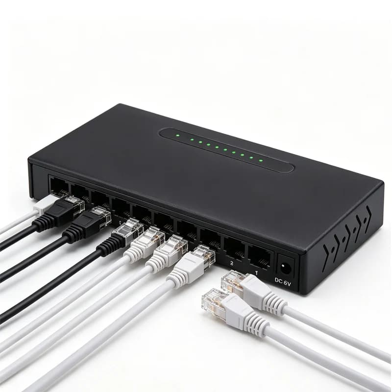 Internet Splitter Adapter 9 Ports game network switch dock station Ethernet Cable Plug and Play 100Mbps Ethernet Smart Switcher