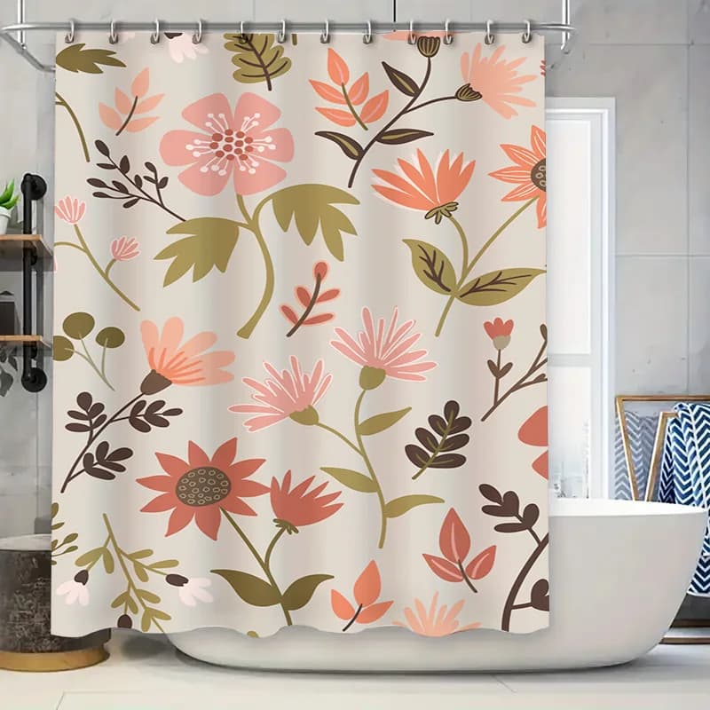 Tenda da doccia con motivo a foglie verdi Decorazione da bagno impermeabile per vasca da bagno e accessori per vasca da bagno Bianco Verde 75x180 cm