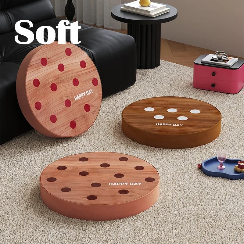 Bauhaus Wood Grain Polka Dot Zafu Living Room Balcony Lazy round Cushion Tea Room Zen Meditation Mat Tatami Pad