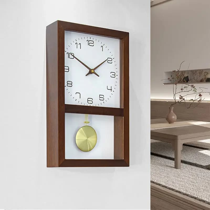 Orologio da parete in legno massello in stile giapponese semplice soggiorno sala da pranzo orologio muto moda casa orologio moderno da appendere al muro