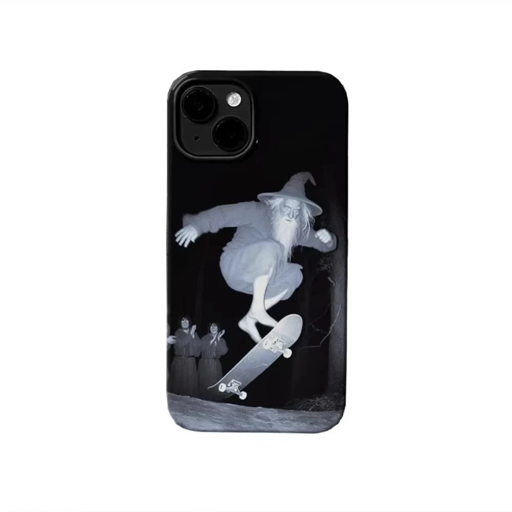 Shock-resistant silicone phone case with magic design and skateboard for iPhone 17 Air 16 Pro Max 15 14 Plus 13 12 Mini 11