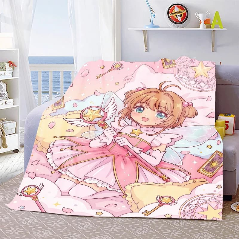 Cardcaptor Sakura Anime Throw Blanket Flannel Soft Warm Lightweight Blanket for Bed Sofa Home Decor -QJY
