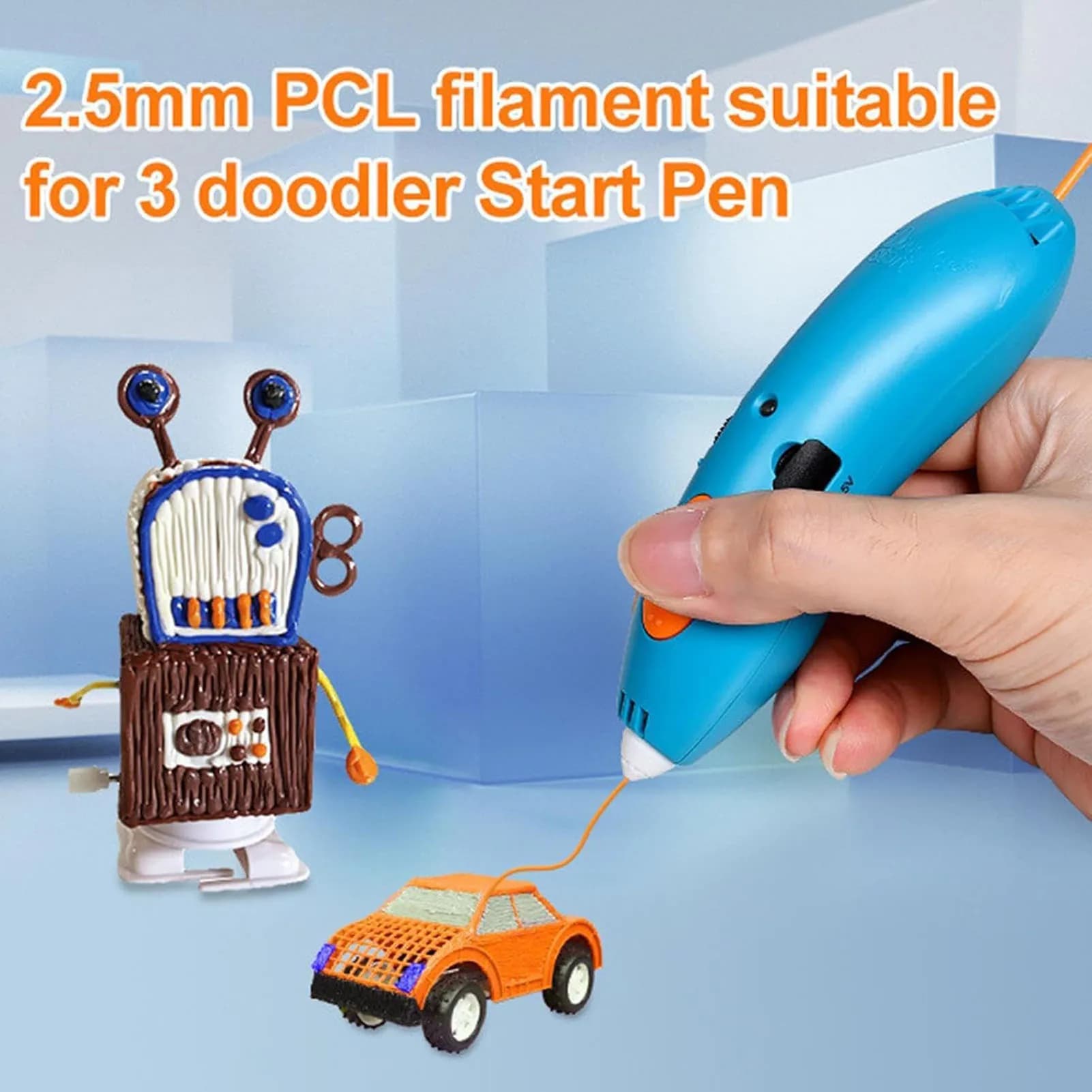 Multifunctional PLA filament embroidery with 2.5 mm 3D printing filament for design beginners with 3D pen