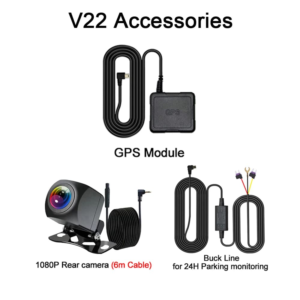 V22 Dash cam Telecamera posteriore Buck Line GPS V22 DVR Accessori