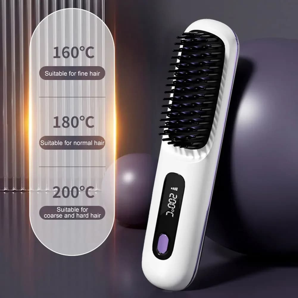 Widthless comb with 3 Temperature LED Display, Rechargeable Led Combs for All Hair Types