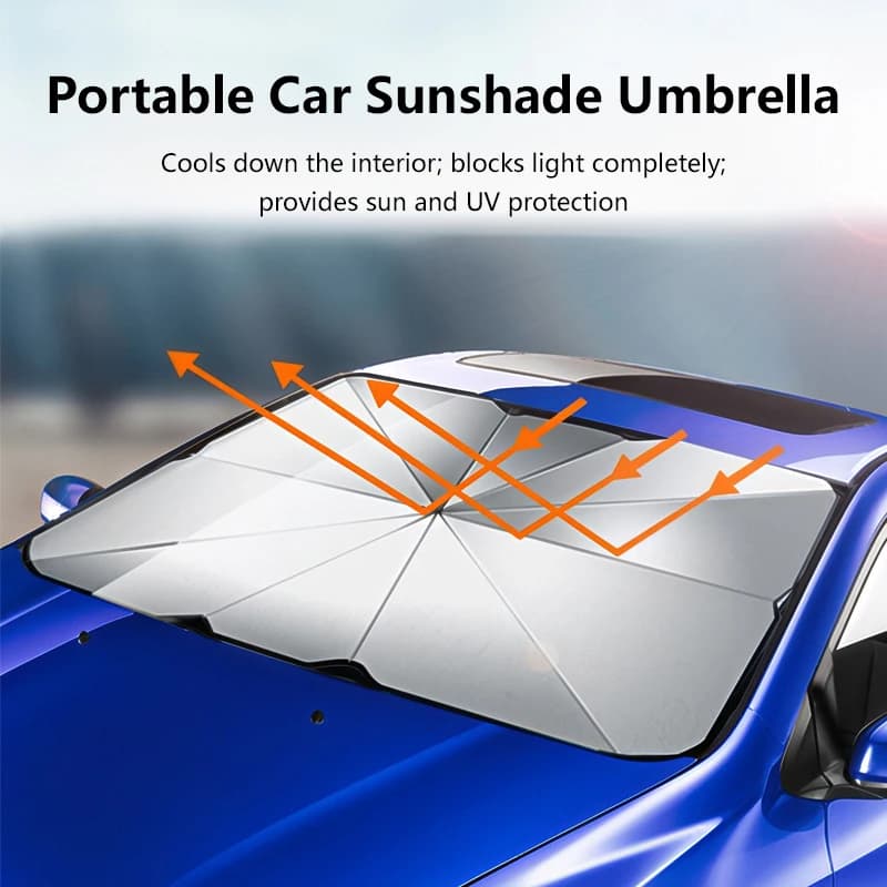 Car Sun Shade Umbrella for Windshield High Shading UV Protection Foldable Front Window Cover Visor Umbrella Accessories