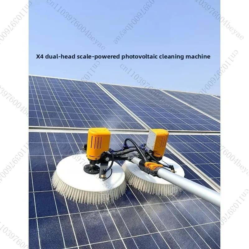 Pulizia del pannello solare Spazzola elettrica a doppia testa Attrezzatura fotovoltaica Kit di macchine utensili per pulizia fotovoltaica Sistema completo