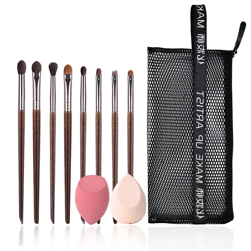OVW 8 PCS pennello professionale per ombretti in pelo di capra che mescola Eyeliner per sopracciglia ombretto Set di pennelli per trucco di bellezza