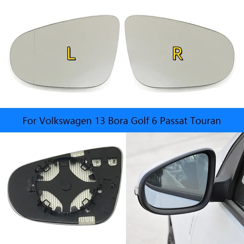 Auto Large Angle Heated Glass Mirror For Volkswagen 13 Bora Golf 6 Passat Guide Touran lens surface mirror retrovisor