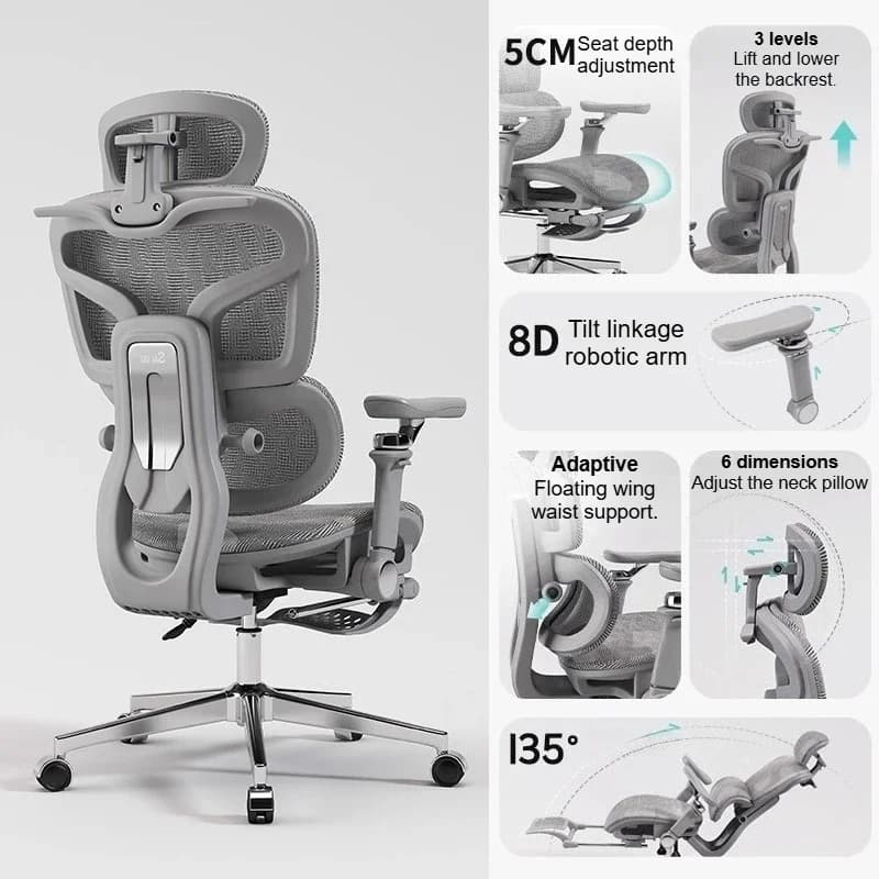 Sedia Reclinabile Ergonomica Girevole in Rete per Ufficio, Computer, Gaming e Casa - Sillas De Oficina