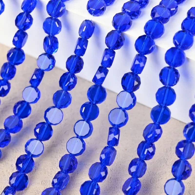 Clear Flat Round Faceted Crystal Bead Colorful Plated Disk-Shaped Glass Beads for Jewelry Making DIY Bracelet Beading Crafts