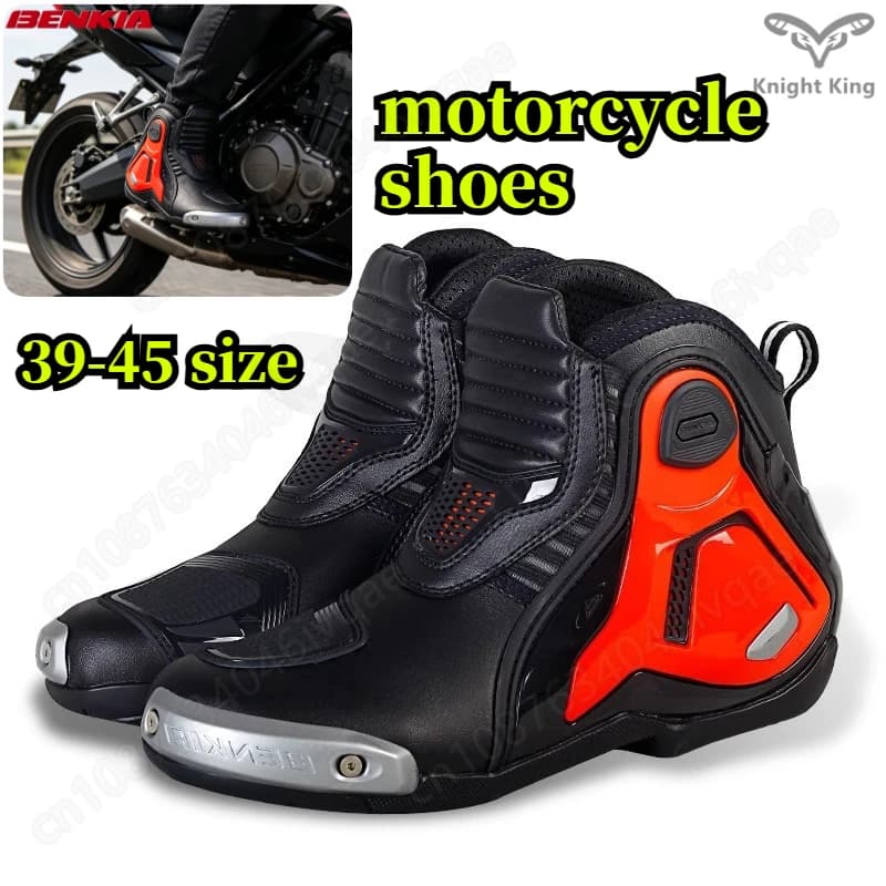 Stivali corti da moto BENKIA, scarpe da rally, scarpe da guida calde e antiurto da uomo, certificazione CE, botas motocross